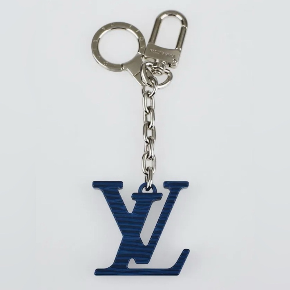 Louis Vuitton Blue Epi Metal Monogram Bag Charm Keychain - Picture 2 of 8